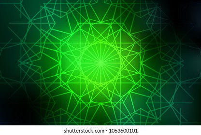 Dark Green vector natural elegant artwork. Doodle illustration made by child in Origami style with gradient. A new texture for your design.