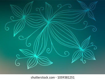 Dark Green vector natural elegant template. Colorful illustration in abstract style with doodles. A completely new design for your business.