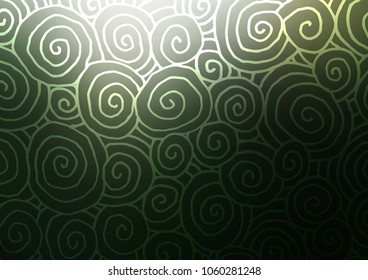 Dark Green vector natural elegant pattern. Creative illustration in blurred style with doodles and Zen tangles. A new texture for your design.