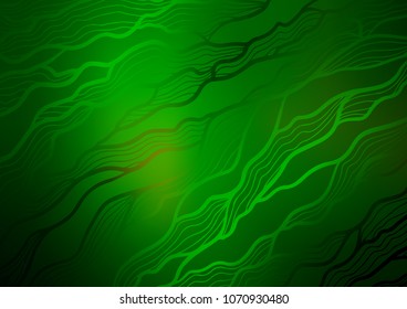 Dark Green vector natural elegant background. A vague abstract illustration with doodles in Indian style. The doodle design can be used for your web site.