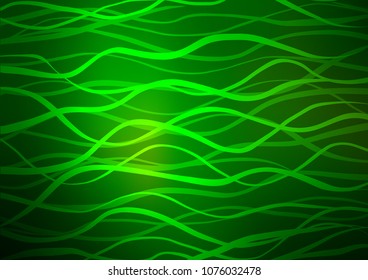 Dark Green vector natural elegant texture. A vague abstract illustration with doodles in Indian style. A completely new design for your business.