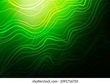 Dark Green vector natural elegant pattern. Decorative shining illustration with doodles on abstract template. A completely new design for your business.
