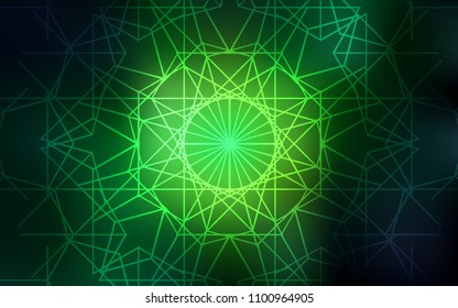 Dark Green vector natural elegant pattern. Sketchy doodles drawn by child on blurred background. The template can be used as a background for cell phones.
