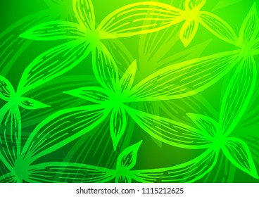 Dark Green vector natural elegant background. Modern geometrical abstract illustration with doodles. A new texture for your design.