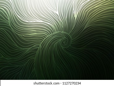 Dark Green vector natural elegant background. Colorful abstract illustration with lines in Asian style. The textured pattern can be used for website.