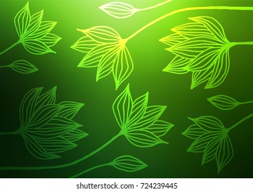 Dark Green vector natural elegant background. A completely new color illustration in doodle style. A new texture for your design.