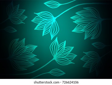 Dark Green vector natural elegant texture. Ethnic elegant natural pattern with gradient. The completely new template can be used for your brand book.