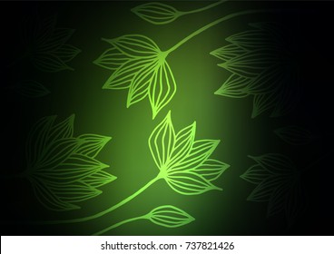 Dark Green vector natural elegant pattern. Brand-new colored illustration in blurry style with doodles. A new texture for your design.