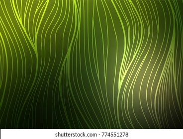 Dark Green vector natural elegant background. Decorative shining illustration with doodles on abstract template. The pattern can be used for coloring books and pages for kids.