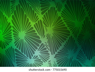 Dark Green vector natural elegant texture. Colorful illustration in abstract style with doodles and Zen tangles. The pattern can be used for heads of websites and designs.