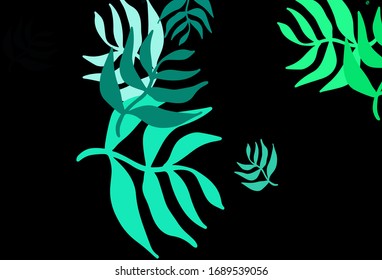 Dark Green vector natural pattern with leaves. Creative illustration in blurred style with leaves. New template for your design.