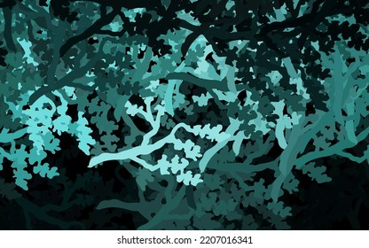Dark Green vector natural pattern with leaves, branches. Shining colored illustration with leaves and branches. Elegant pattern for your brand book.