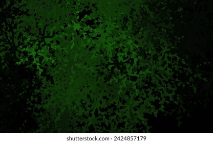 Dark Green vector natural pattern with flowers, leaves. Sketchy doodles on white background. A new texture for your wallpaper design.