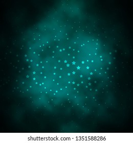 Dark Green vector pattern with abstract stars. Colorful illustration with abstract gradient stars. Best design for your ad, poster, banner.