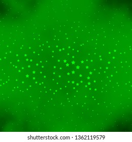Dark Green vector pattern with abstract stars. Modern geometric abstract illustration with stars. Pattern for new year ad, booklets.