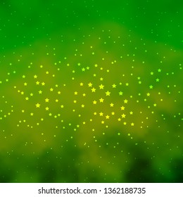 Dark Green vector pattern with abstract stars. Modern geometric abstract illustration with stars. Design for your business promotion.
