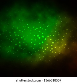 Dark Green vector pattern with abstract stars. Colorful illustration in abstract style with gradient stars. Best design for your ad, poster, banner.