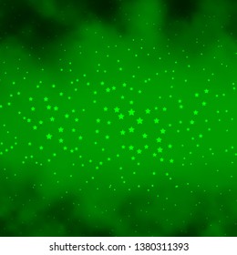 Dark Green vector pattern with abstract stars. Blur decorative design in simple style with stars. Pattern for wrapping gifts.