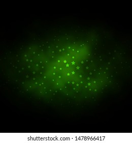 Dark Green vector pattern with abstract stars. Colorful illustration in abstract style with gradient stars. Design for your business promotion.