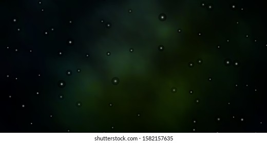 Dark Green vector pattern with abstract stars. Modern geometric abstract illustration with stars. Theme for cell phones.