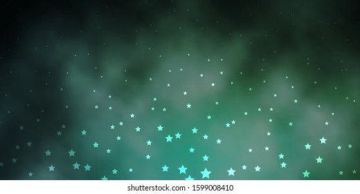 Dark Green vector pattern with abstract stars. Colorful illustration with abstract gradient stars. Best design for your ad, poster, banner.
