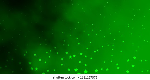 Dark Green vector pattern with abstract stars. Colorful illustration with abstract gradient stars. Design for your business promotion.