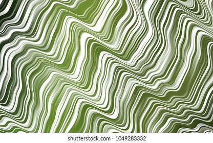 Dark Green vector pattern with bent ribbons. Glitter abstract illustration with wry lines. Pattern for your business design.