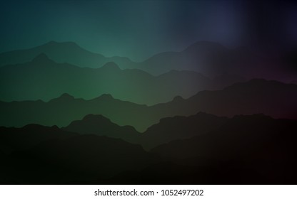 Dark Green vector pattern with bent ribbons. Shining illustration, which consist of blurred lines, circles. New composition for your brand book.