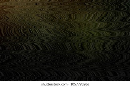 Dark Green vector pattern with bent ribbons. Blurred geometric sample with gradient bubbles.  The elegant pattern for brand book.