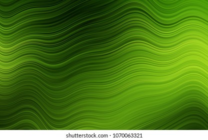 Dark Green vector pattern with bent ribbons. Modern gradient abstract illustration with bandy lines. A completely new marble design for your business.