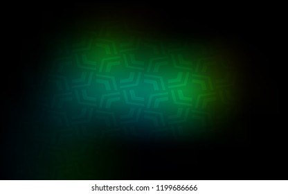 Dark Green vector pattern with bent lines. A sample with blurred bubble shapes. A completely new template for your business design.