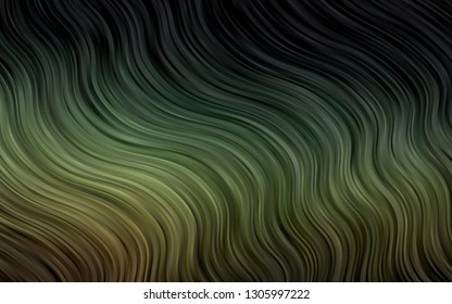 Dark Green vector pattern with bent ribbons. An elegant bright illustration with gradient. A new texture for your  ad, booklets, leaflets.