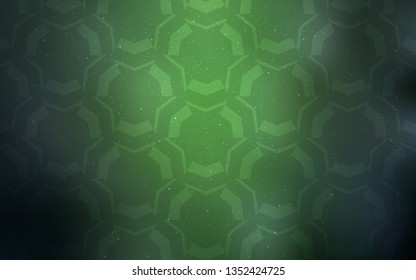 Dark Green vector pattern with bent lines. Creative illustration in halftone style with gradient. A completely new template for your design.