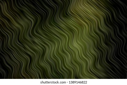Dark Green vector pattern with bent ribbons. Glitter abstract illustration with wry lines. Marble design for your web site.