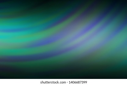 Dark Green vector pattern with bent lines. A shining illustration, which consists of curved lines. The best colorful design for your business.