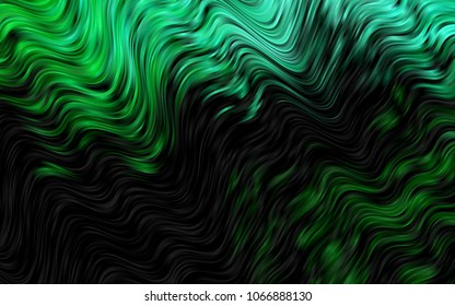 Dark Green vector pattern with bubble shapes. Creative illustration in halftone marble style with gradient. The template for cell phone backgrounds.