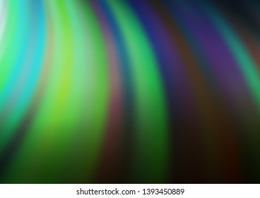Dark Green vector pattern with bubble shapes. Colorful abstract illustration with gradient lines. Brand new design for your ads, poster, banner.