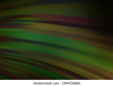 Dark Green vector pattern with bubble shapes. Glitter abstract illustration with wry lines. Brand new design for your ads, poster, banner.