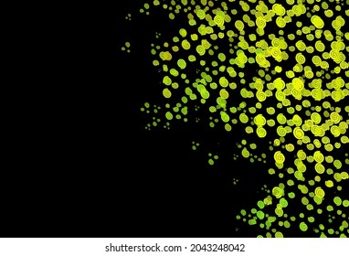 Dark Green vector pattern with bubble shapes. Shining illustration, which consist of blurred lines, circles. The template for cell phone backgrounds.