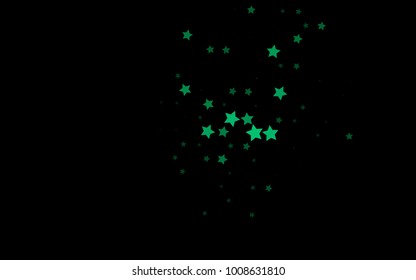Dark Green vector pattern with christmas stars. Glitter abstract illustration with colored stars. The pattern can be used for wrapping gifts.