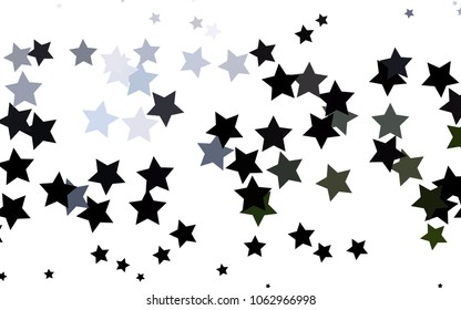 Dark Green vector pattern with christmas stars. Glitter abstract illustration with colored stars. The pattern can be used for new year ad, booklets.