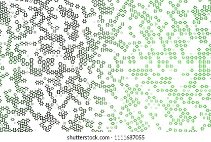 Dark Green vector pattern with christmas stars. Stars on blurred abstract background with gradient. The pattern can be used for websites.