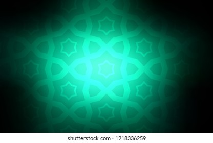 Dark Green vector pattern with christmas stars. Modern geometrical abstract illustration with stars. Best design for your ad, poster, banner.