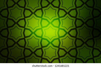 Dark Green vector pattern with christmas stars. Blurred decorative design in simple style with stars. Template for sell phone backgrounds.