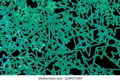 Dark Green vector pattern with christmas stars. Decorative shining illustration with stars on abstract template. Template for cosmic backgrounds.