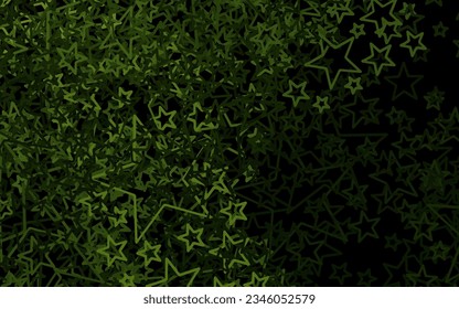 Dark Green vector pattern with christmas stars. Blurred decorative design in simple style with stars. Pattern for astronomy websites.