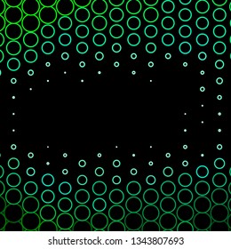 Dark Green vector pattern with circles. Abstract colorful disks on simple gradient background. Pattern for booklets, leaflets.