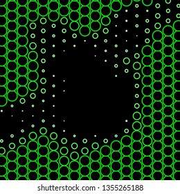 Dark Green vector pattern with circles. Glitter abstract illustration with colorful drops. Design for your commercials.