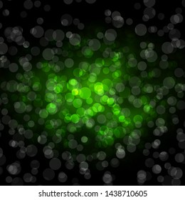 Dark Green vector pattern with circles. Abstract colorful disks on simple gradient background. Design for your commercials.