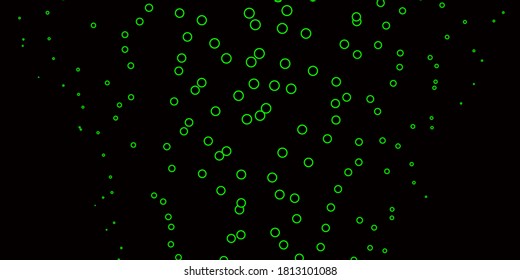 Dark Green vector pattern with circles. Colorful illustration with gradient dots in nature style. Pattern for booklets, leaflets.